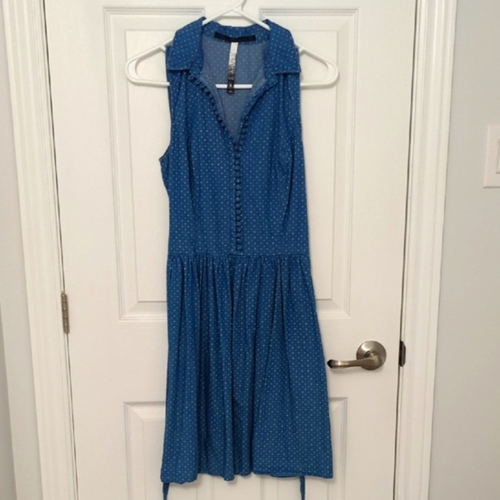 Kensie Blue Polkadot Sleeveless Halter Sundress Size S
